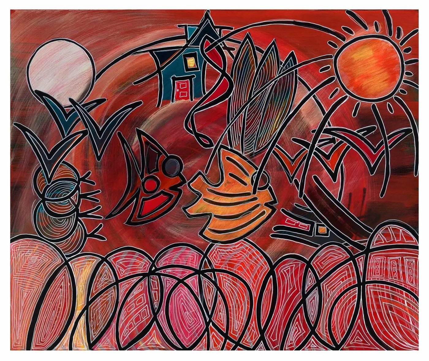 The Orange Hour — Calendar series, acrylic on canvas by Pedram Bohluli
