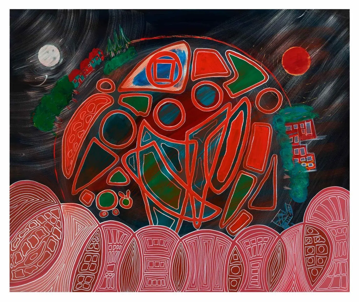 Carnival of Hours — Calendar series, acrylic on canvas by Pedram Bohluli
