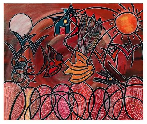 Desert Horizon — Singulart series, acrylic on canvas by Pedram Bohluli