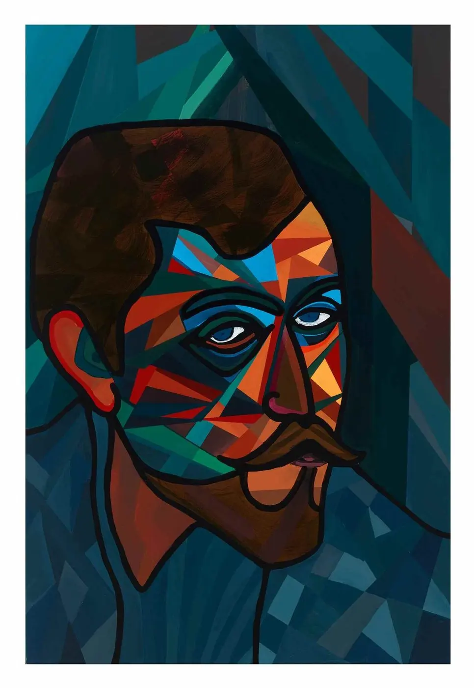 The Geometric Self — Face series, acrylic on canvas by Pedram Bohluli