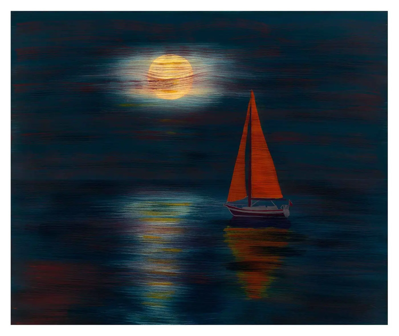 Moonlit Passage — Shadow series, acrylic on canvas by Pedram Bohluli