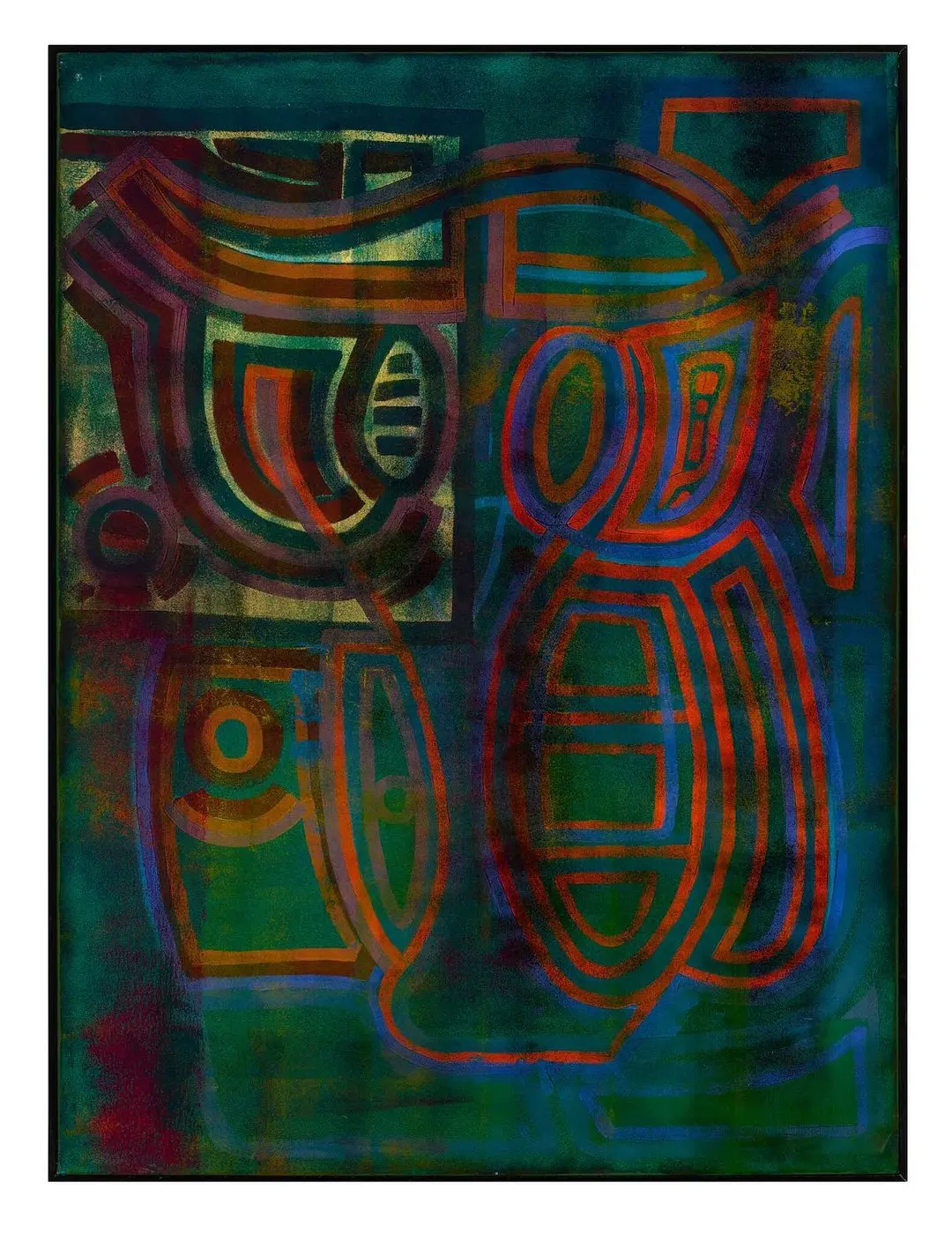 Indigo Chronicle — Shadow series, acrylic on canvas by Pedram Bohluli