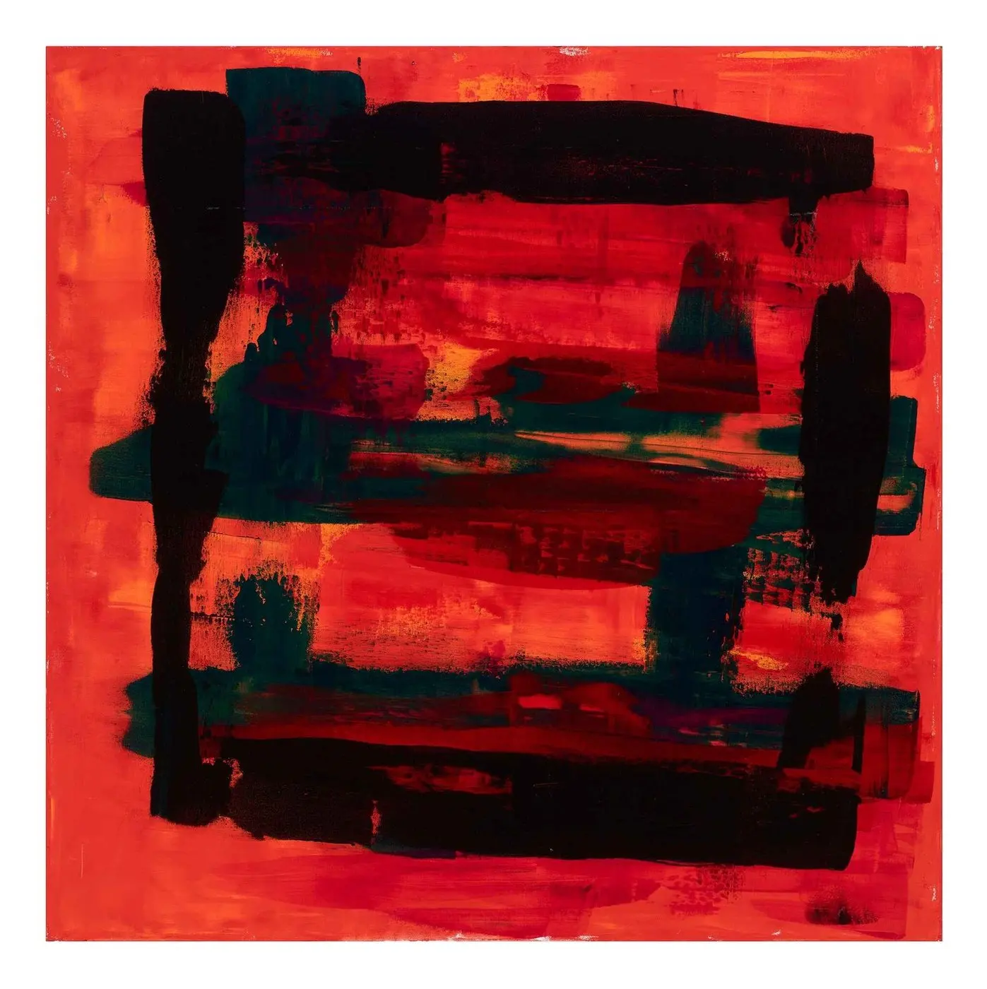 Crimson Gate — Shadow series, acrylic on canvas by Pedram Bohluli