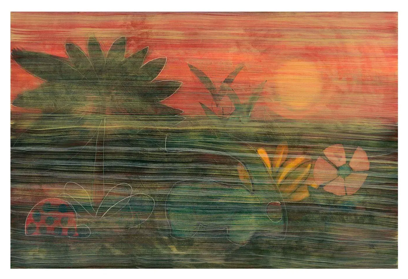 Amber Horizon — Shadow series, acrylic on canvas by Pedram Bohluli