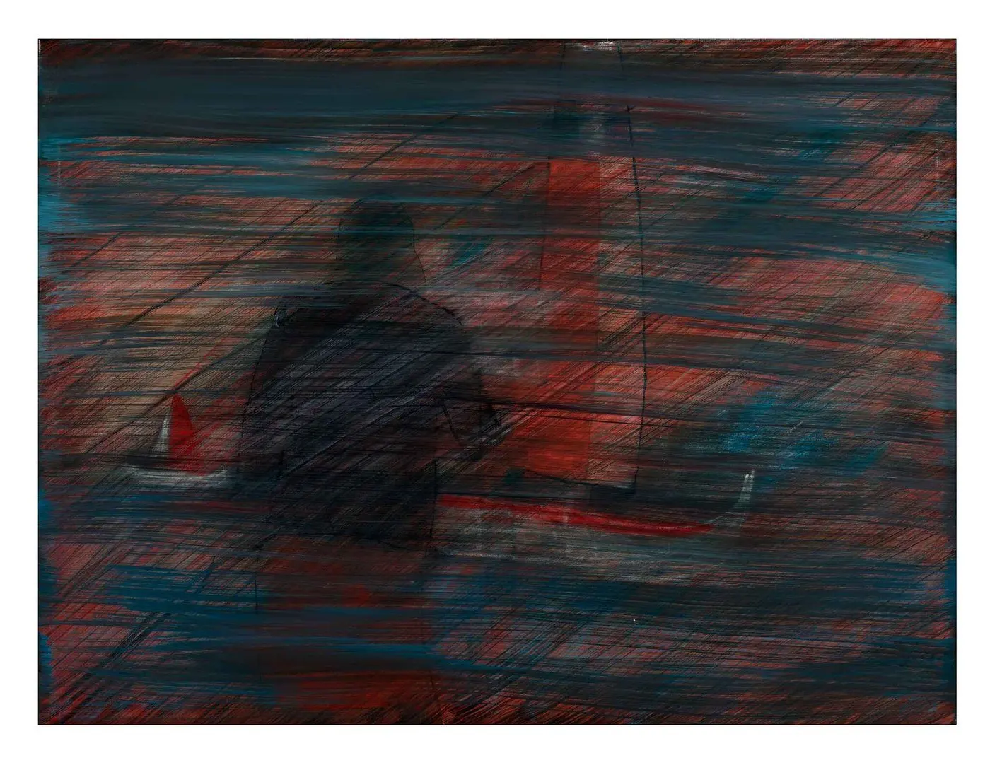 Veiled Solitude — Shadow series, acrylic on canvas by Pedram Bohluli