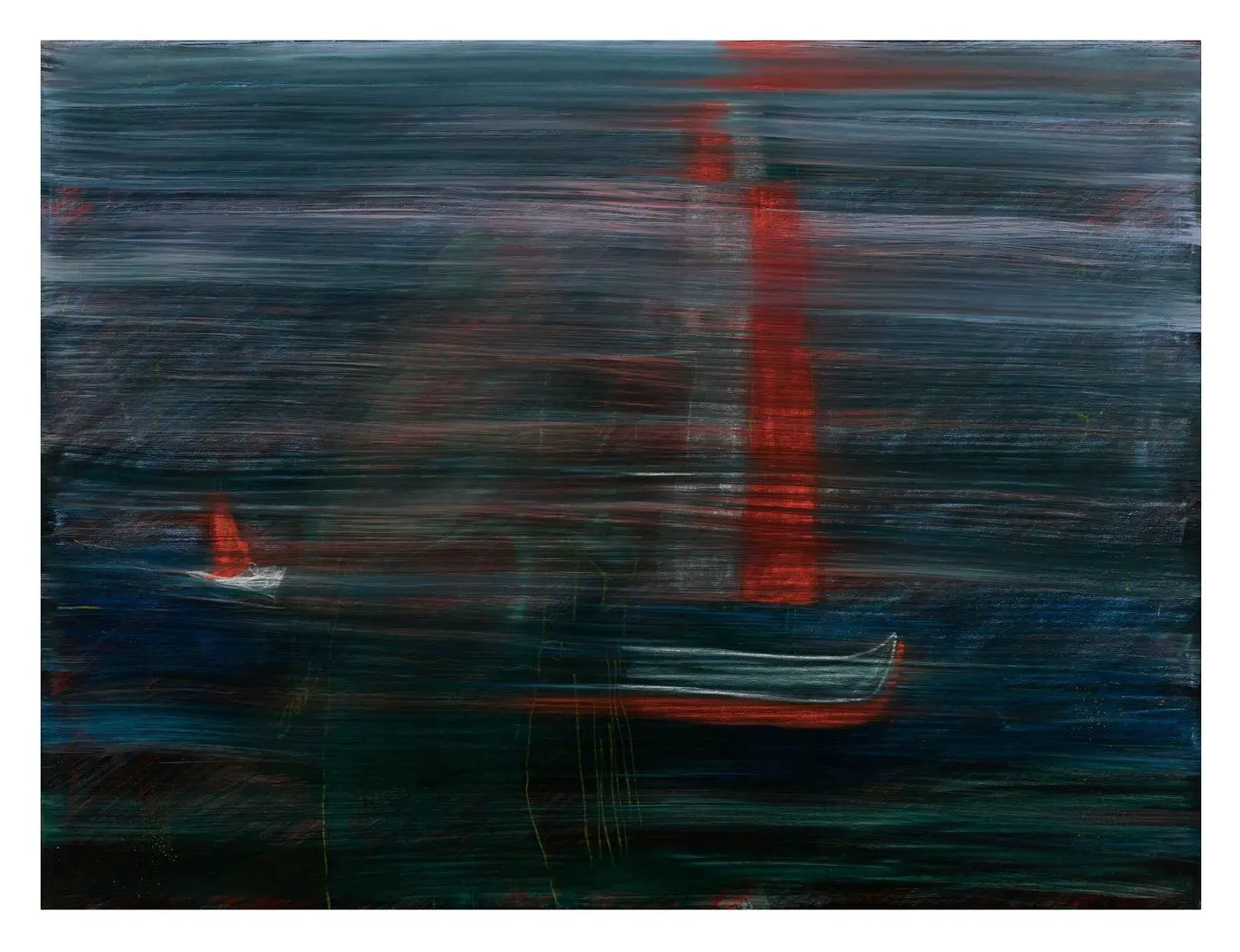 Sails in the Mist — Shadow series, acrylic on canvas by Pedram Bohluli