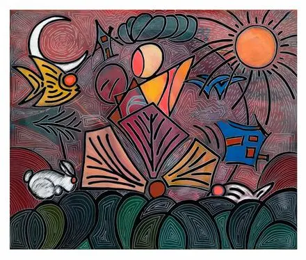 Garden of Equinox — Calendar series, acrylic on canvas by Pedram Bohluli