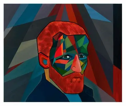 Prism of a Man — Face series, acrylic on canvas by Pedram Bohluli