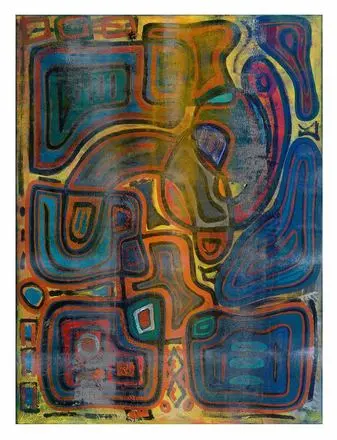 Dreams in Coded Light — Inception series, acrylic on canvas by Pedram Bohluli