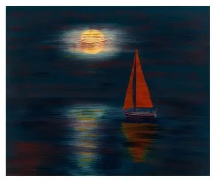 Moonlit Passage — Shadow series, acrylic on canvas by Pedram Bohluli