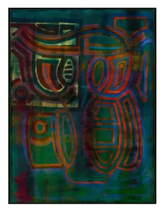 Indigo Chronicle — Shadow series, acrylic on canvas by Pedram Bohluli