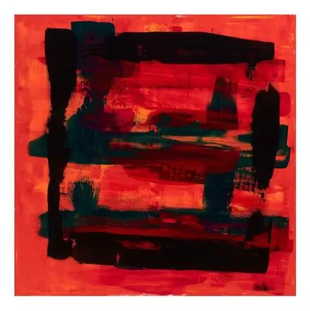 Crimson Gate — Shadow series, acrylic on canvas by Pedram Bohluli