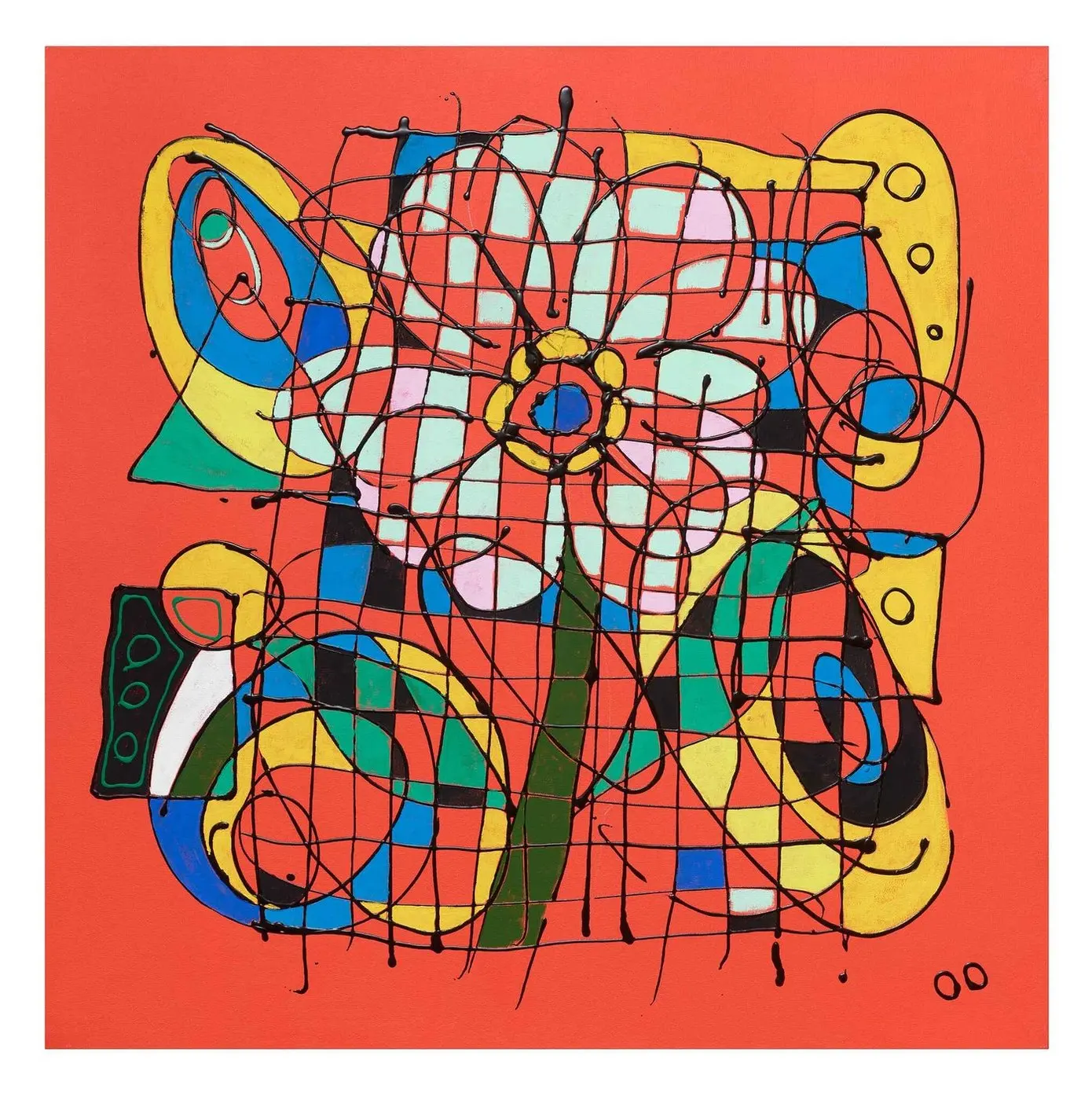 The Red Carnival — Wonder series, acrylic on canvas by Pedram Bohluli